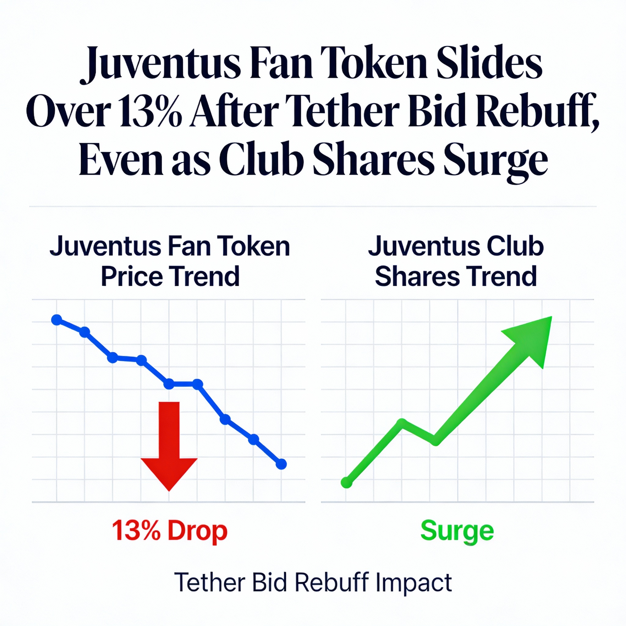 Juventus Fan Token Falls Over 13% After Turning Down Tether Offer, Club Shares Up