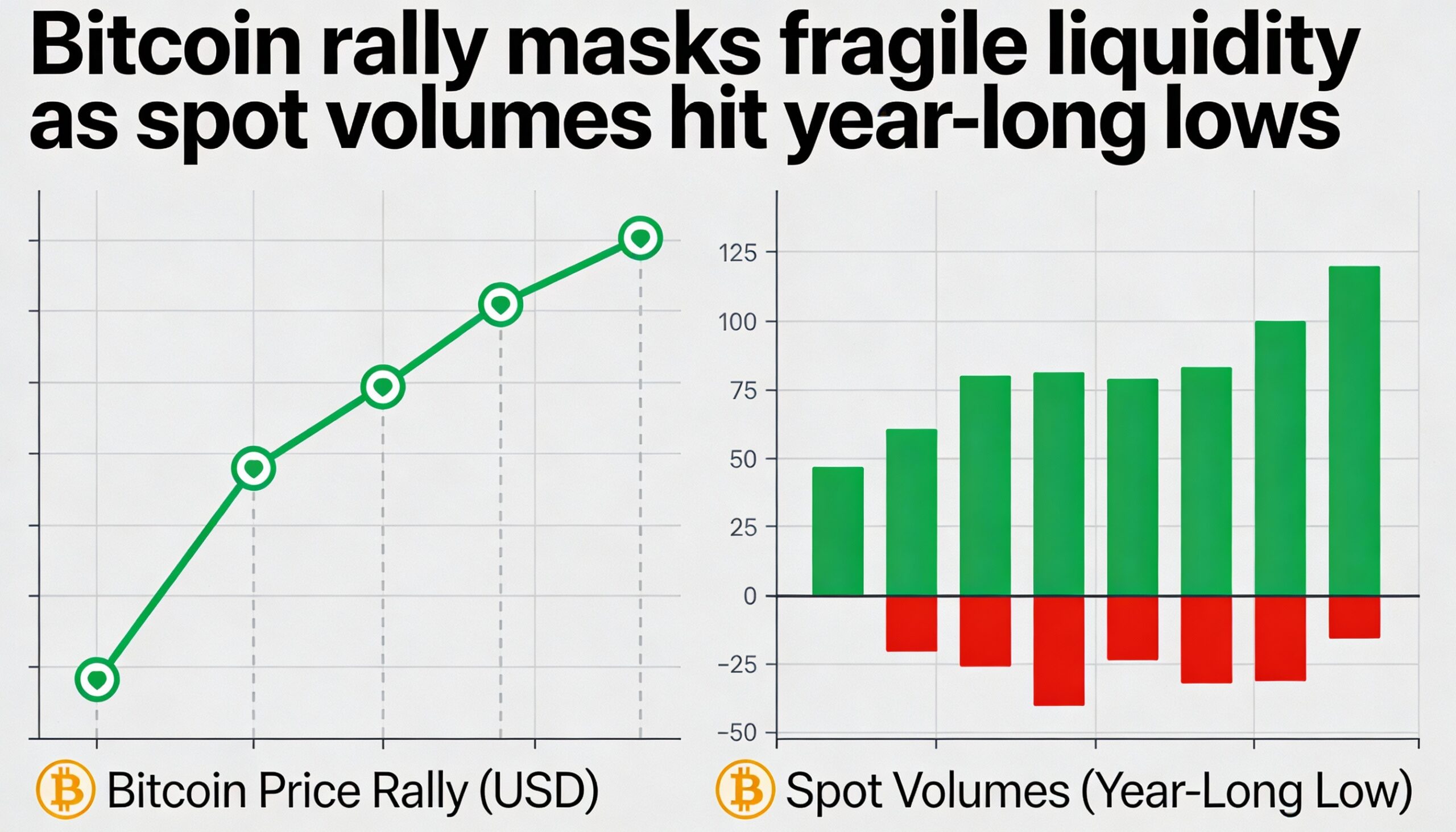 Freepik Bitcoin Rally Masks Fragile Liquidity As Spot Volu 26071