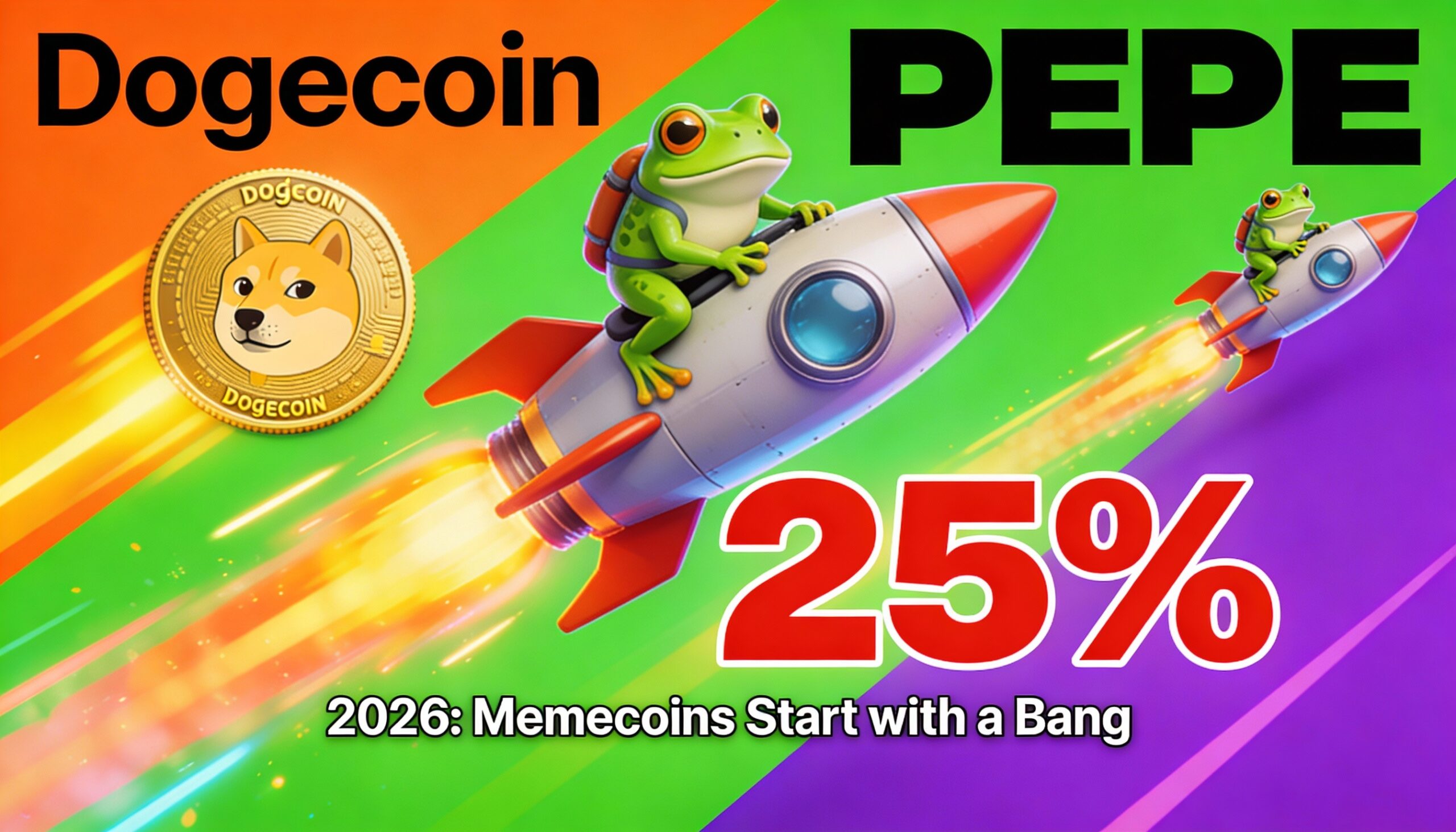 Freepik Dogecoin Pepe Rocket As Much As 25 As 2026 Starts 3116