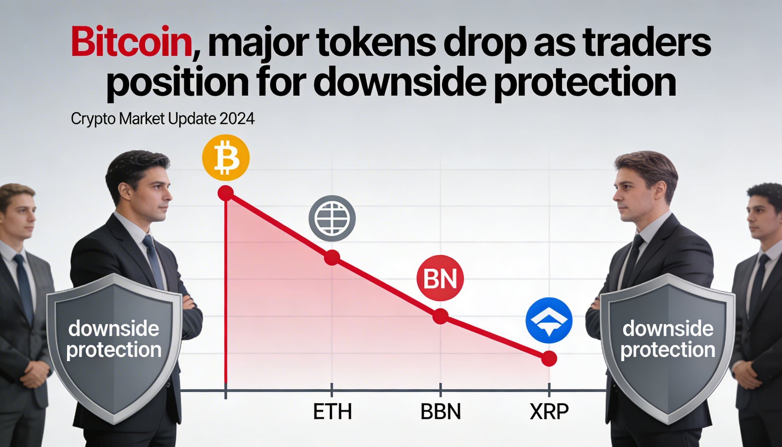 Bitcoin, top tokens fall as traders hedge against further losses