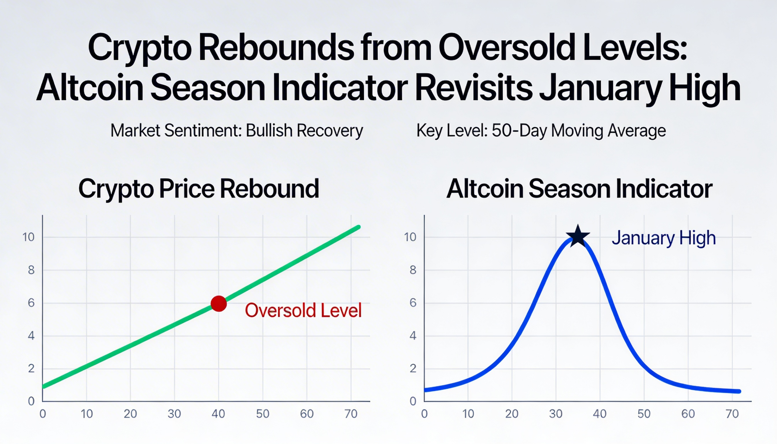 Crypto markets bounce from oversold territory as the altcoin season index climbs back to its January peak.