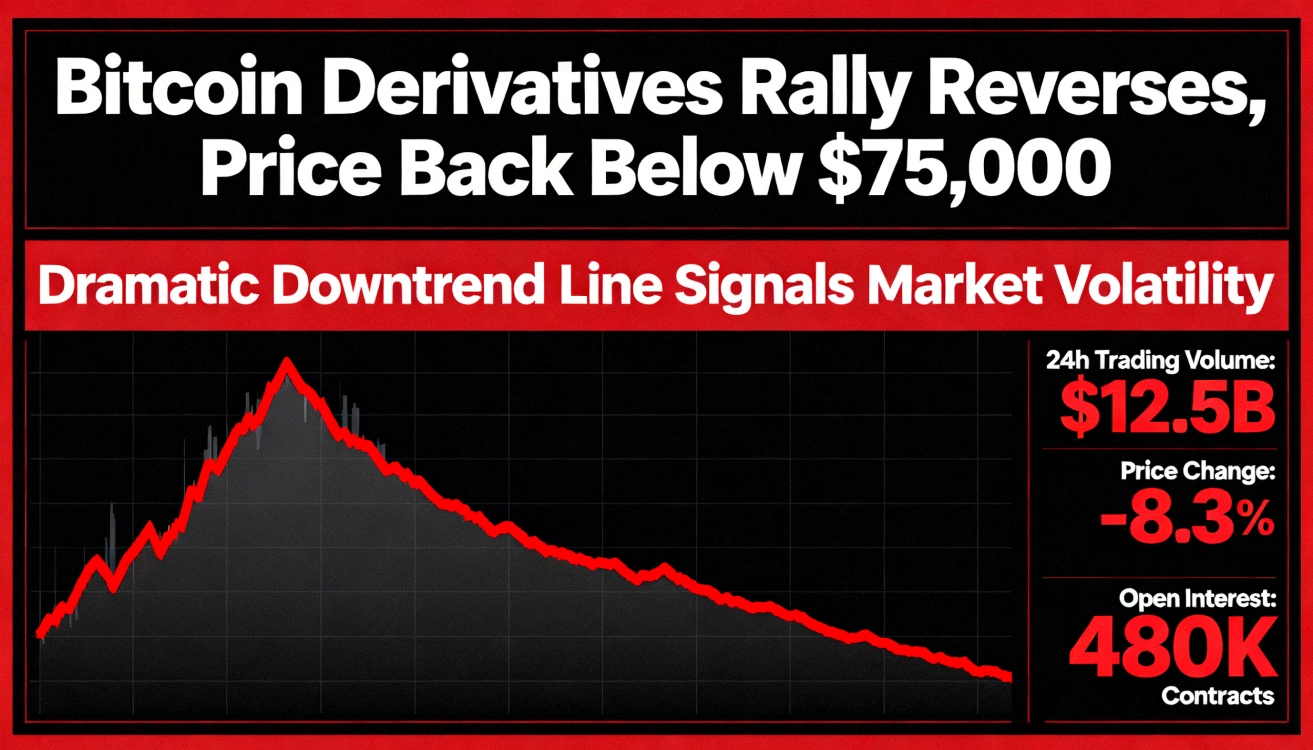 Bitcoin slips back below $75,000 as its derivatives-driven rally begins to fade
