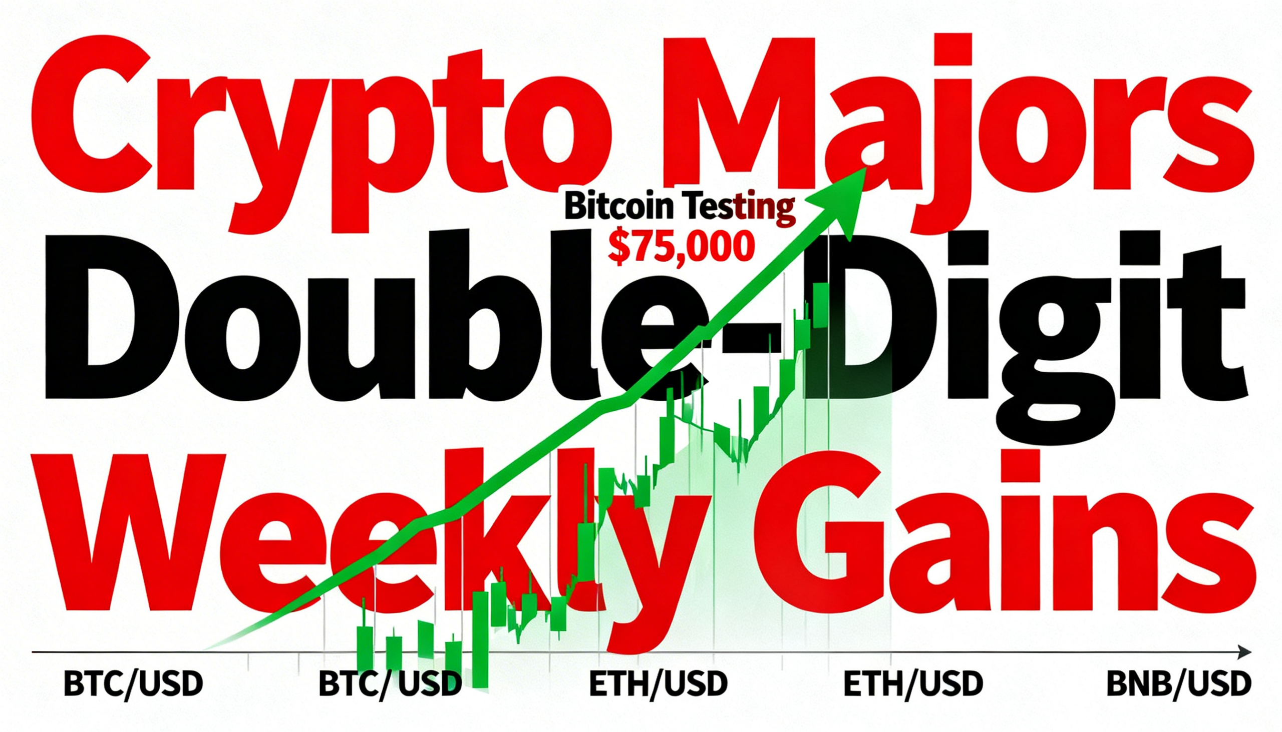 Bitcoin nears $75,000 as major cryptocurrencies log double-digit weekly gains ahead of the Fed decision