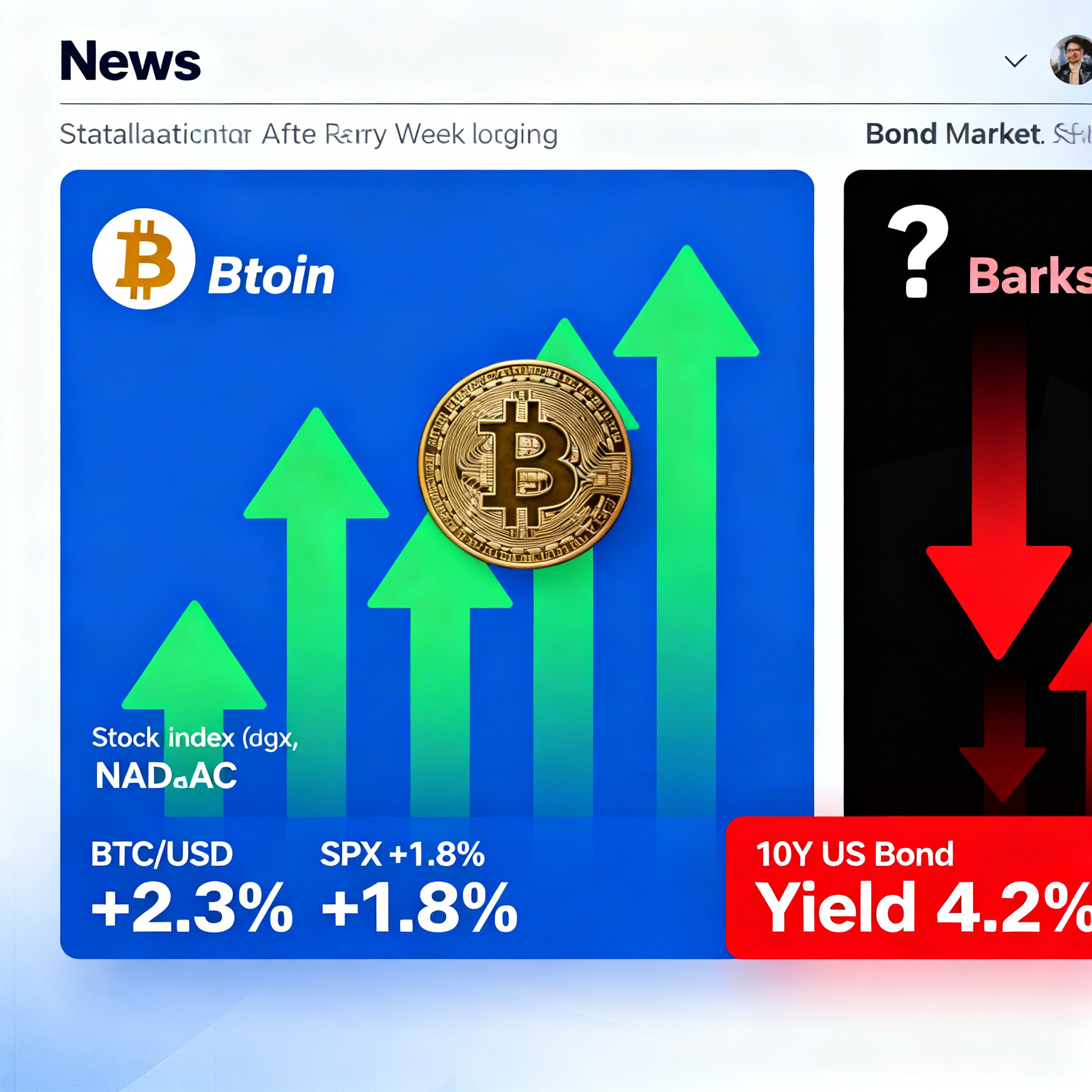 Freepik News Graphic Bitcoin And Stocks Stabilize After Ea 76598