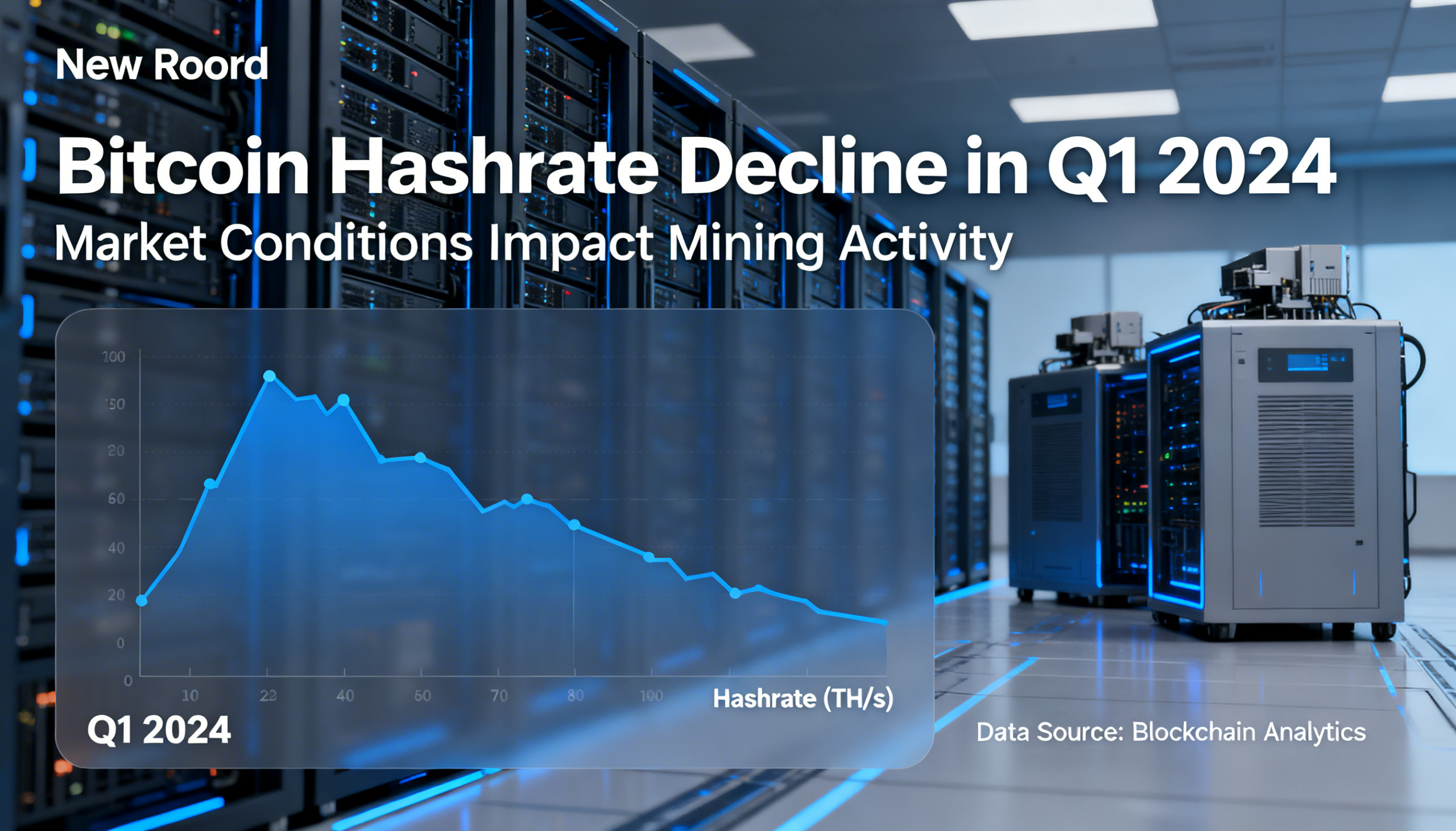 Freepik A Newsroomstyle Infographic Showing Bitcoin Hashrate Decline In Q1 Miners And Ai Servers In Background 0041