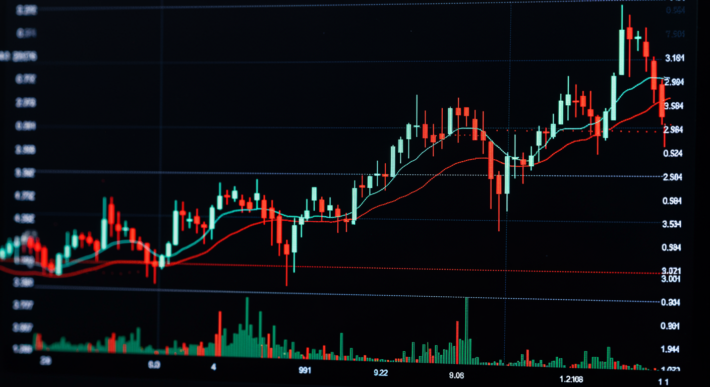 Freepik Bitcoin Chart Holding Monthly Gains On Trading Screen Clear Redgreen Candles Anxious Traders Implied 0001