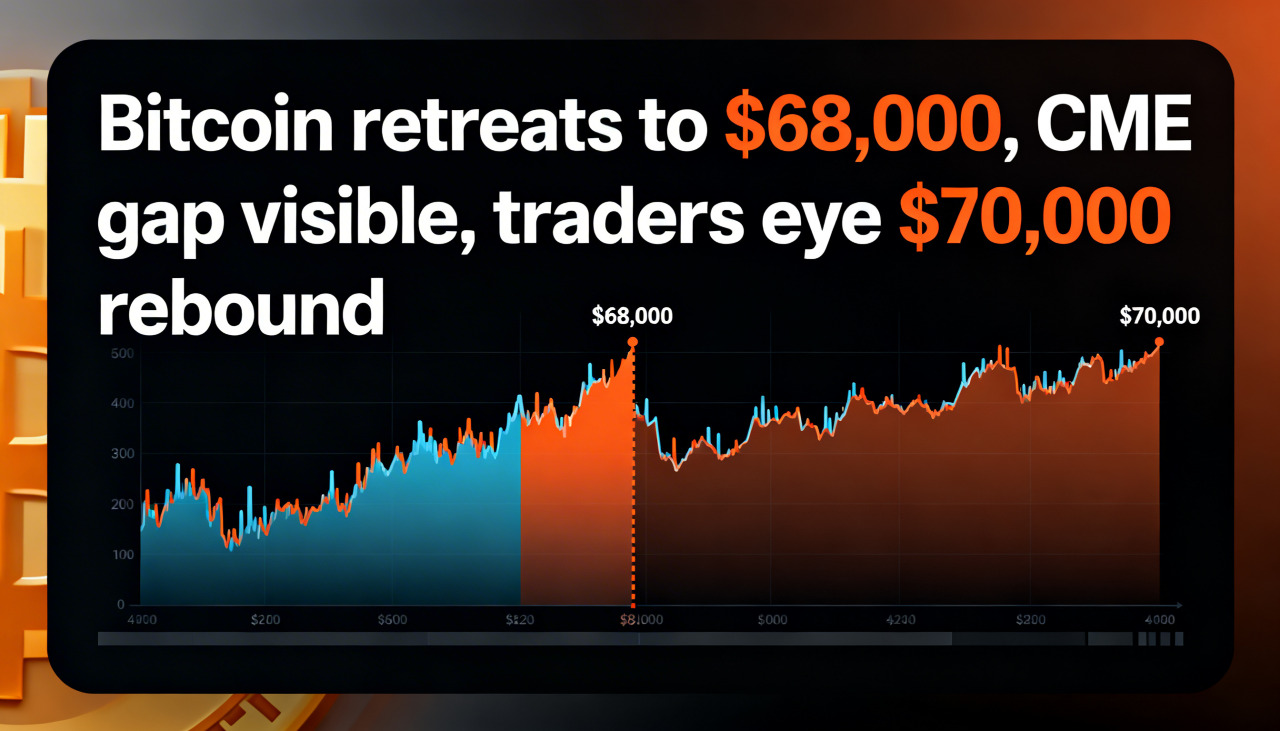 Freepik Headline Ticker Bitcoin Retreats To 68000 Cme Gap Visible Traders Eye 70000 Rebound Bold Financial Chart Overlay 0001 1
